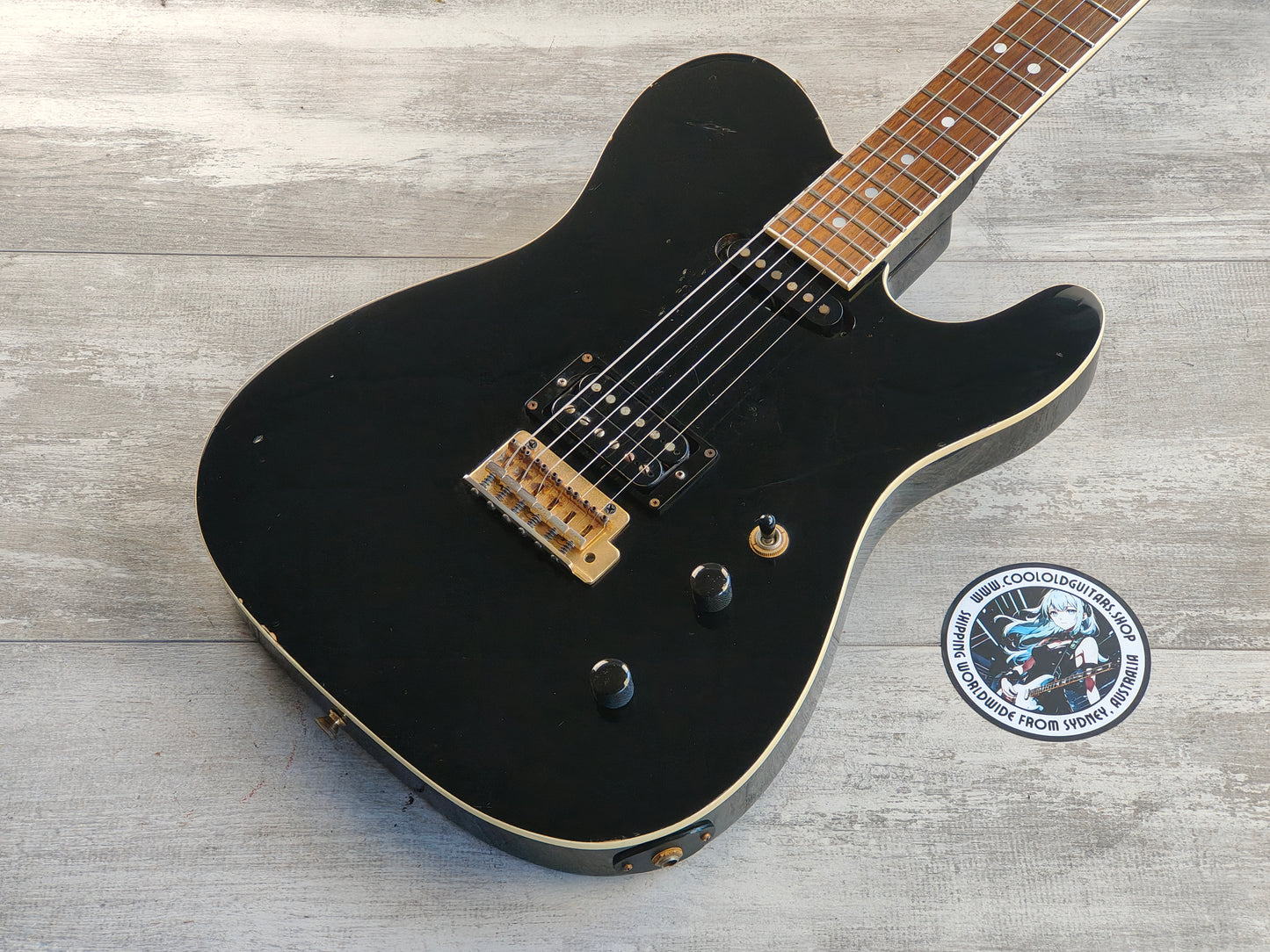 1992 Fernandes Japan TEJ-55 HS Contemporary Twang-Style (Black/Gold)