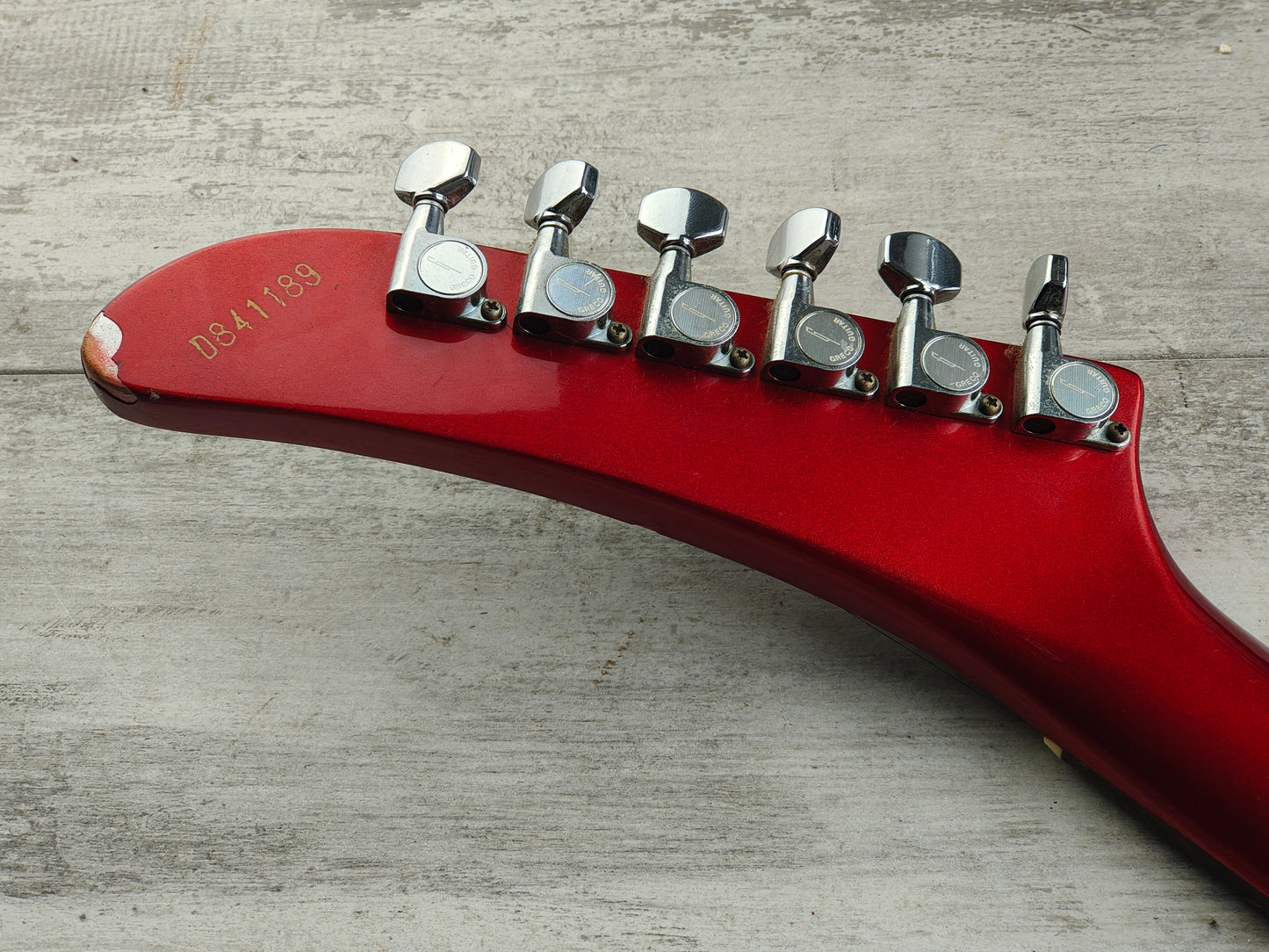 1984 Greco Japan "Store Order" Explorer Electric Guitar (Metallic Red)