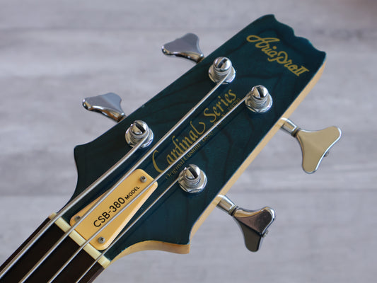 1982 Aria Pro II Japan CSB-380 Cardinal Medium Scale Bass (Transparent Blue)