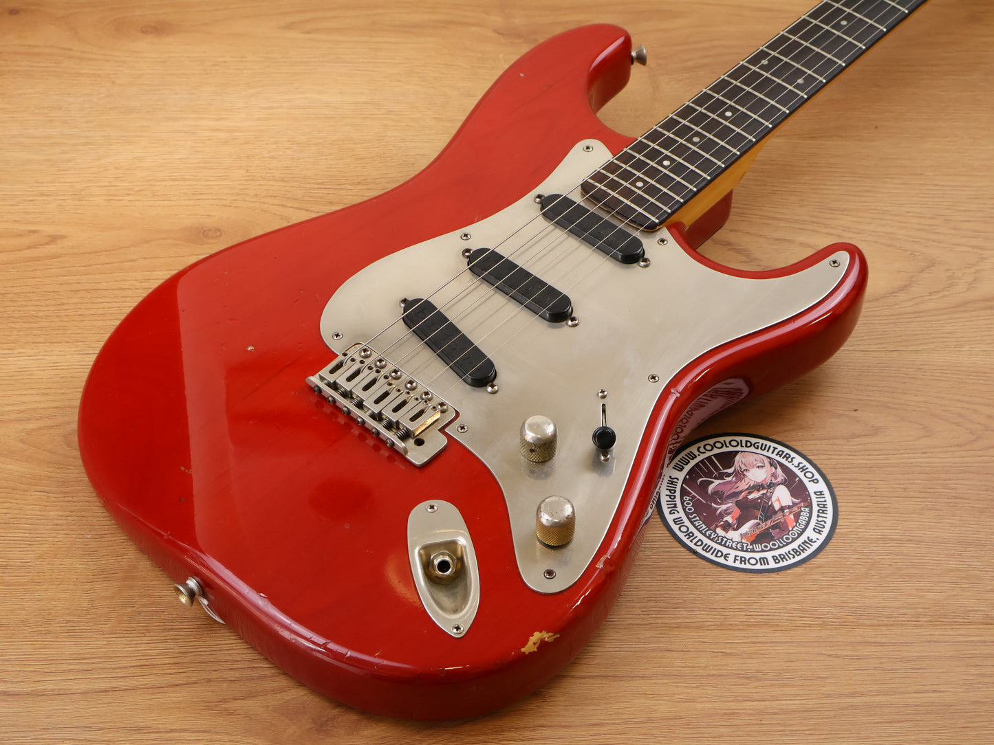 1985 Moon Custom Guitar Japan ST-172 S-Style w/Bartolini's (Transparent Red)