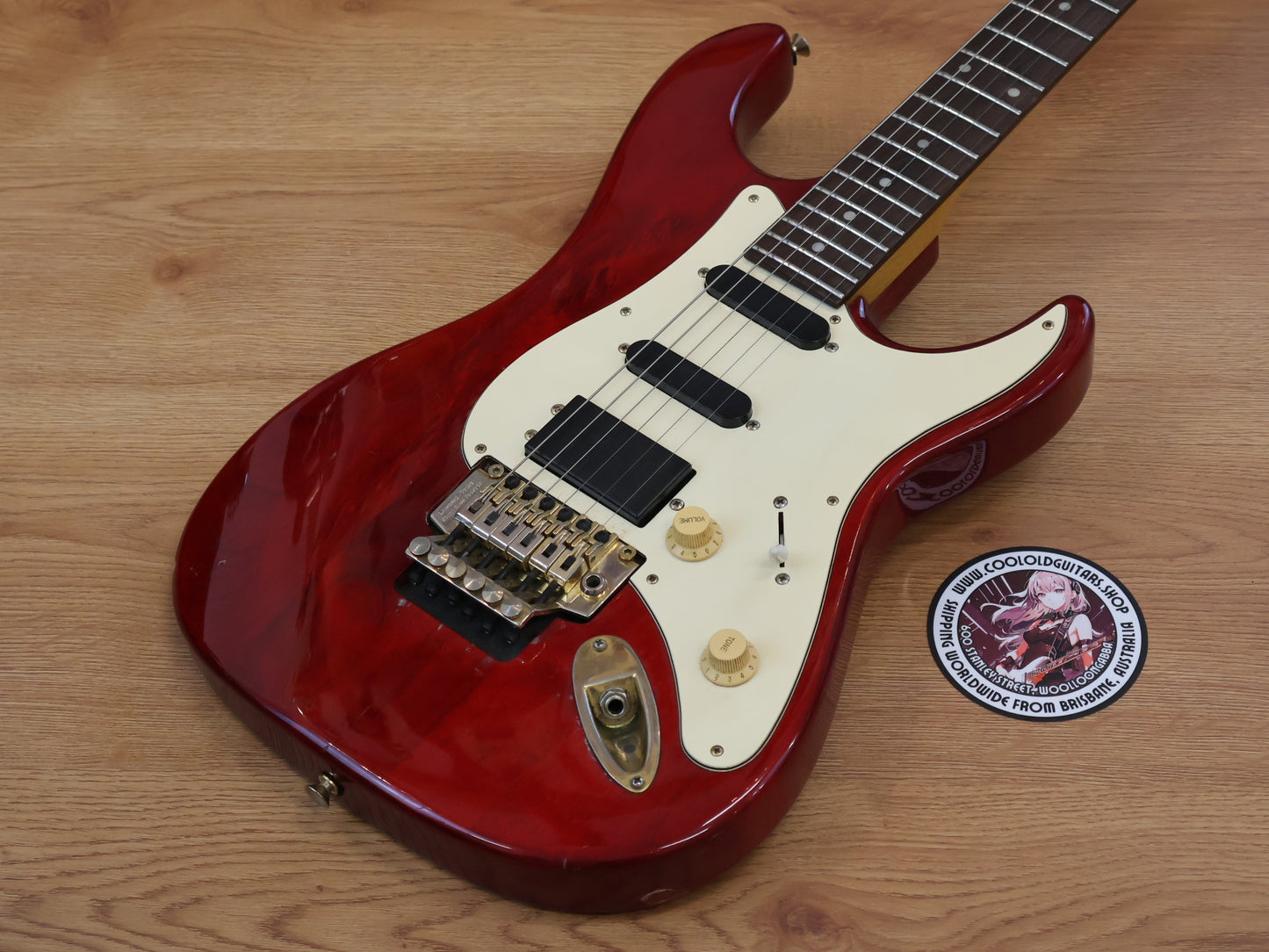 1995 Samick SSM-3 "Valley Arts Custom Pro Shop" S-Style (Transparent Red)
