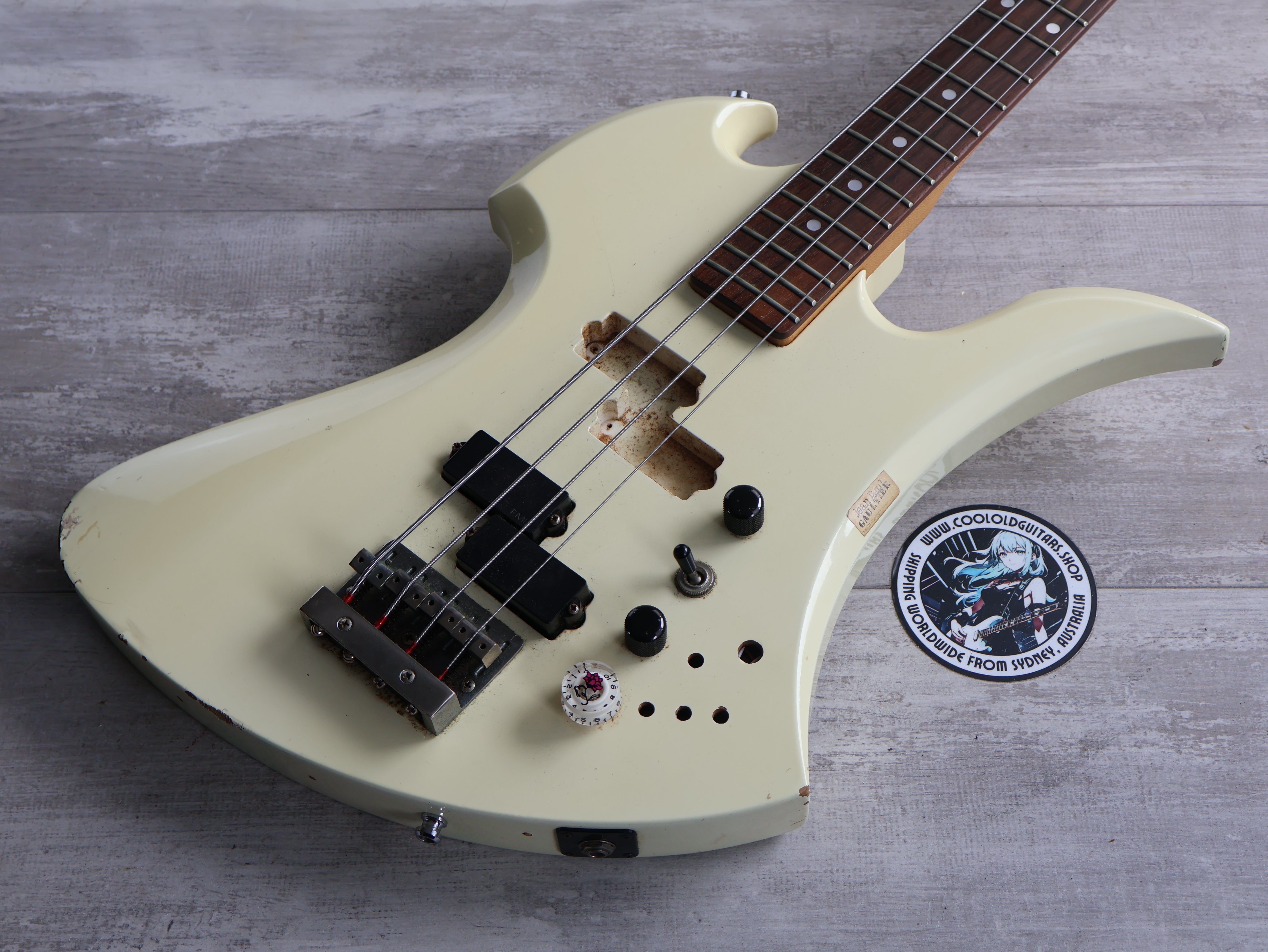 1986 BC Rich Japan NJ Series MB20 Mockingbird Bass w/EMG (Vintage Whi