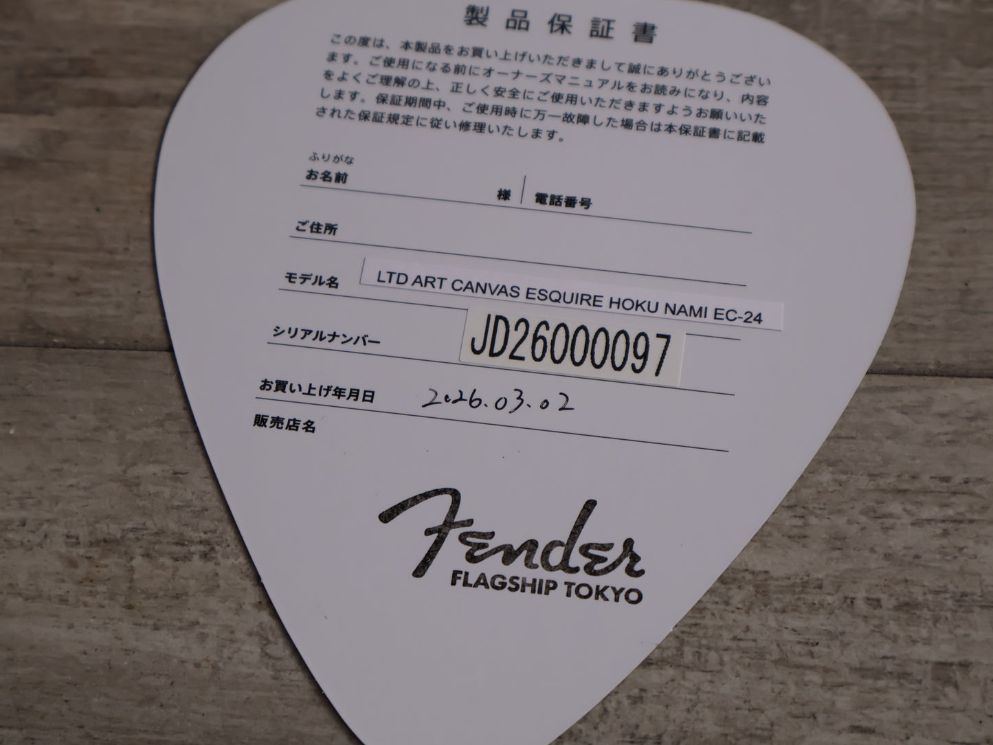2026 Fender Japan "Harajuku Flagship Exclusive" Art Canvas Esquire (Hokusai Great Wave)