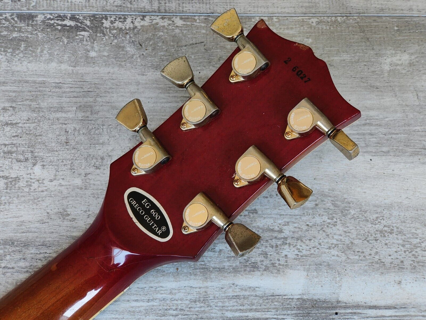 1982 Greco Japan EG-600P Super Power Les Paul Custom 3PU (Cherry Sunburst)