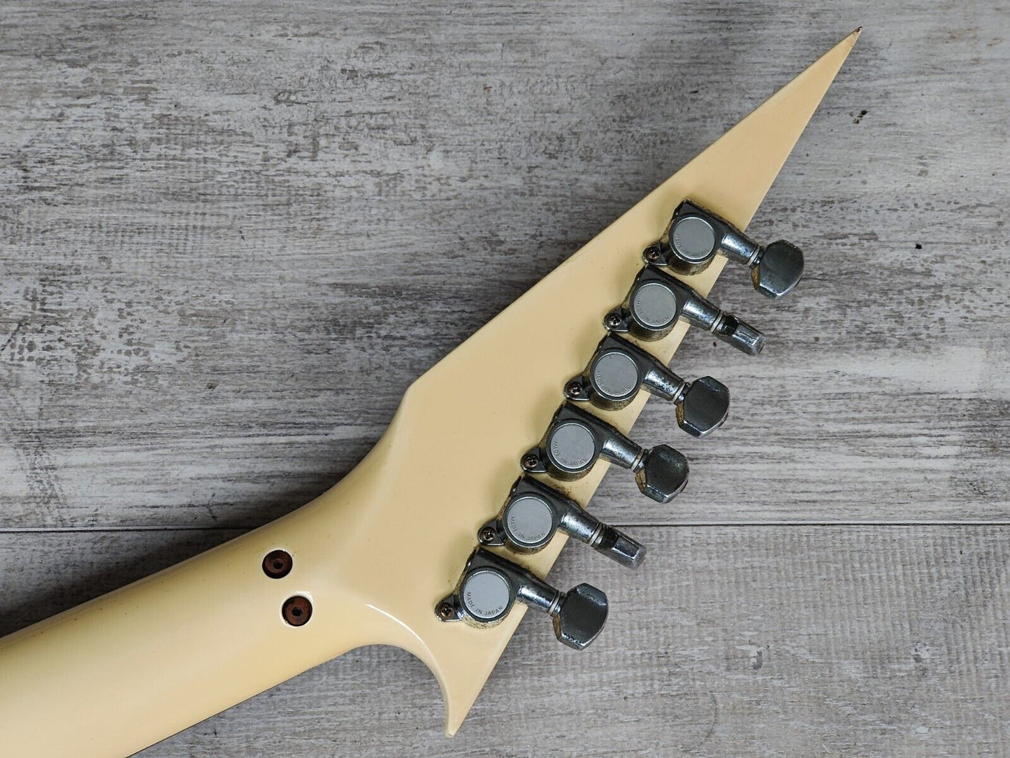 1987 ZEP-II (by ESP Japan) FAZ-115 "Flying A" Takamizawa Model Guitar (White)