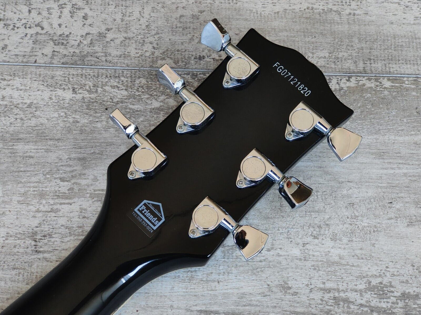 2007 Burny BLC-70 Semi Hollowbody Les Paul Custom (Black)