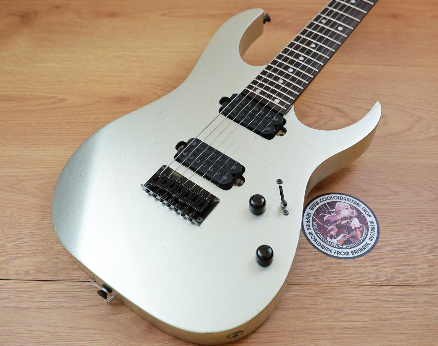 2000 Ibanez Japan Prestige RG7421 7-String HH Superstrat (Zinc Silver)