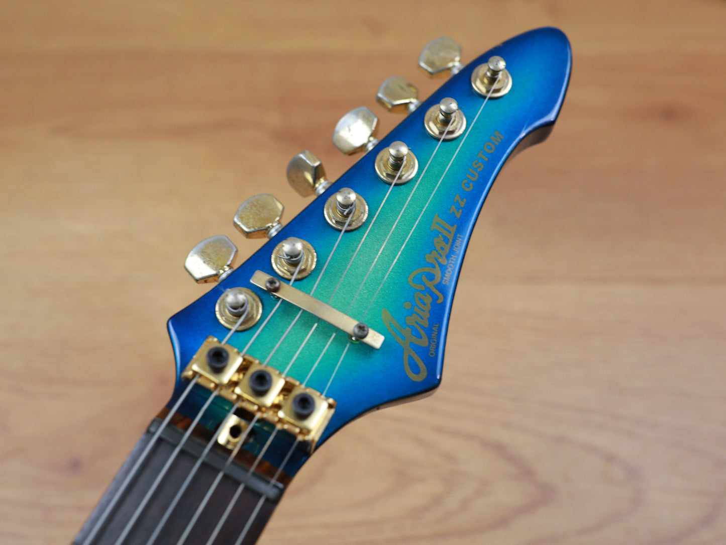 1984 Aria Pro II ZZ Deluxe Explorer (Metallic Blue Sunburst)