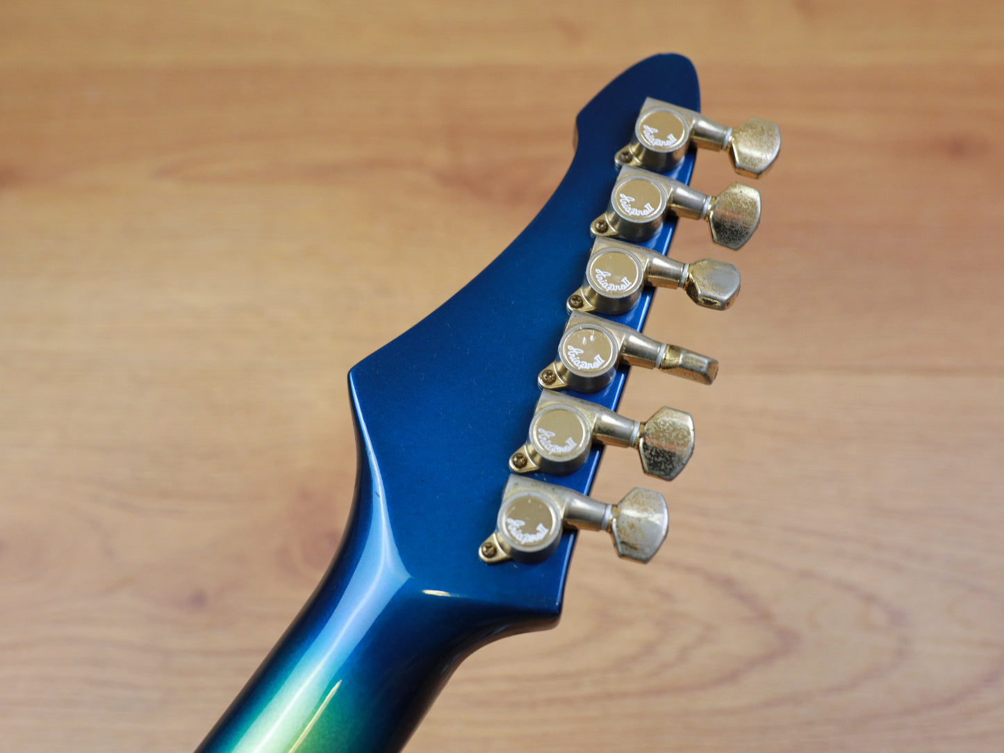 1984 Aria Pro II ZZ Deluxe Explorer (Metallic Blue Sunburst)