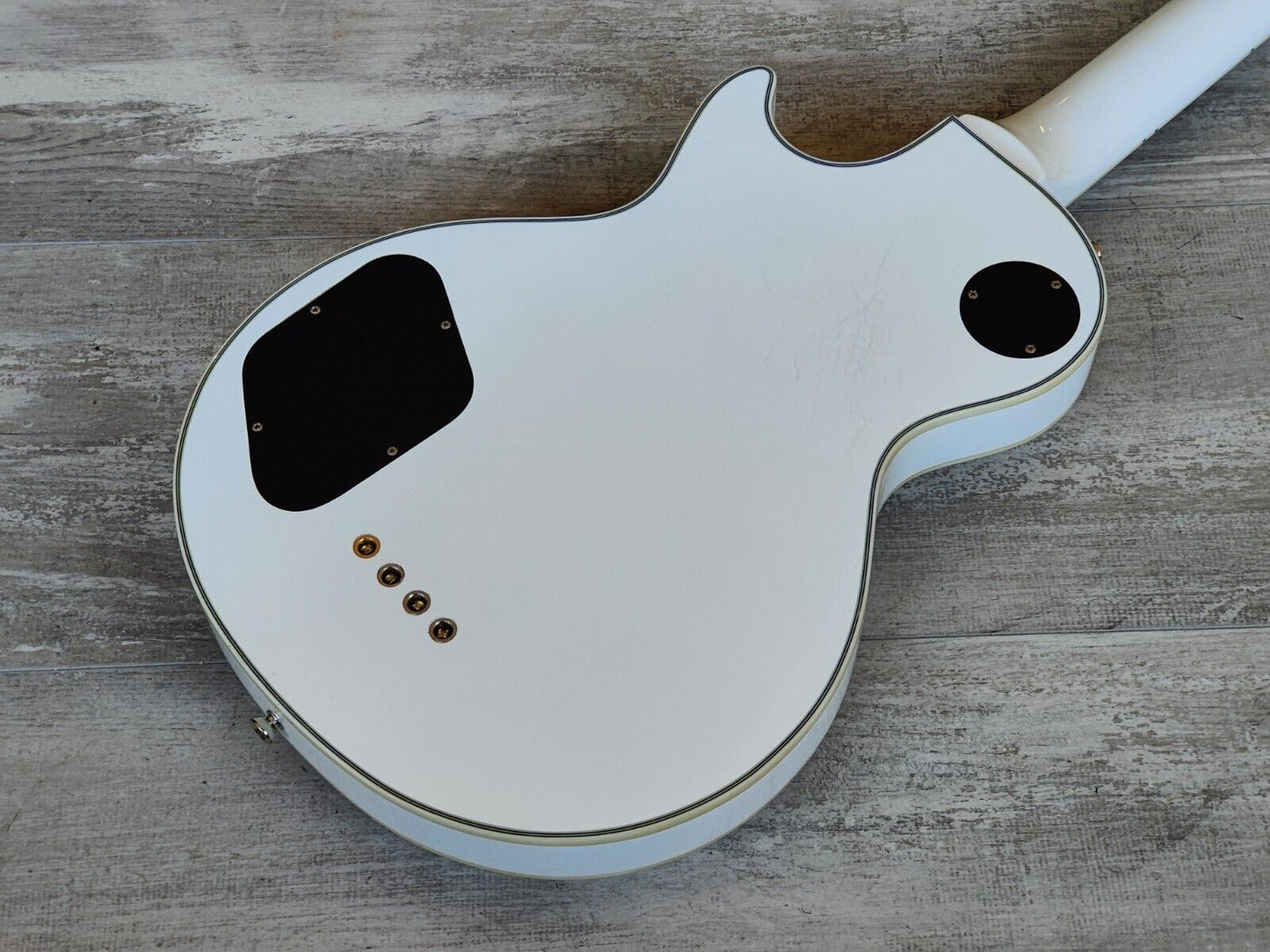2012 Burny LPB-Custom Les Paul Custom Medium Scale Bass (Snow White)