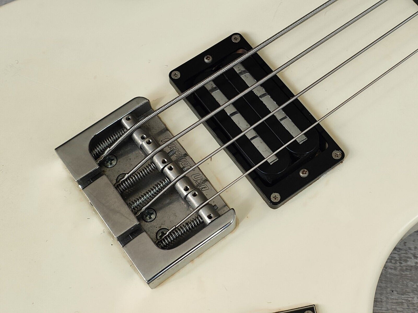 2000's Greco VBS-500 Solid Body Violin Bass w/Hipshot & Humbuckers (White)