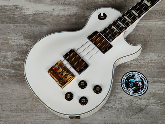1990 Greco Japan EGB-850 Les Paul Custom Short Scale Bass (White)