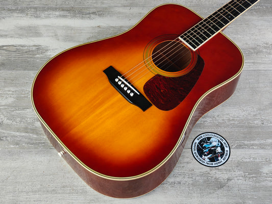 1990 Morris MD-512 Dreadnought Acoustic Guitar (Sunburst)