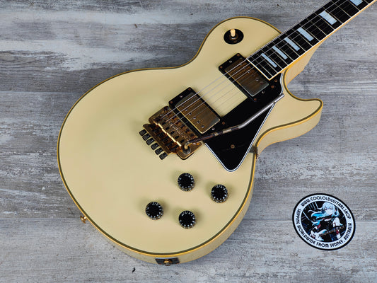 1988 Burny Japan LC-100YS Les Paul Custom w/Tremolo (Aged White)