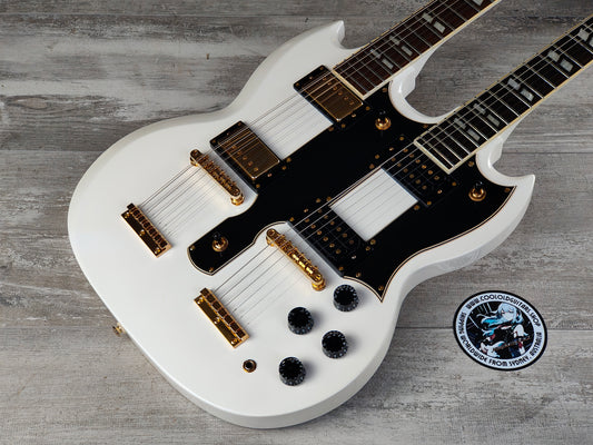 2015 Epiphone G-1275 Limited Edition Double Neck SG (Alpine White)