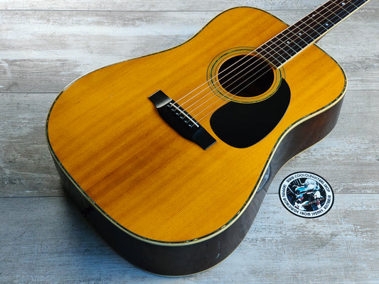 1980's Morris W-30 Japanese Vintage Acoustic Dreadnought Guitar (Natural)