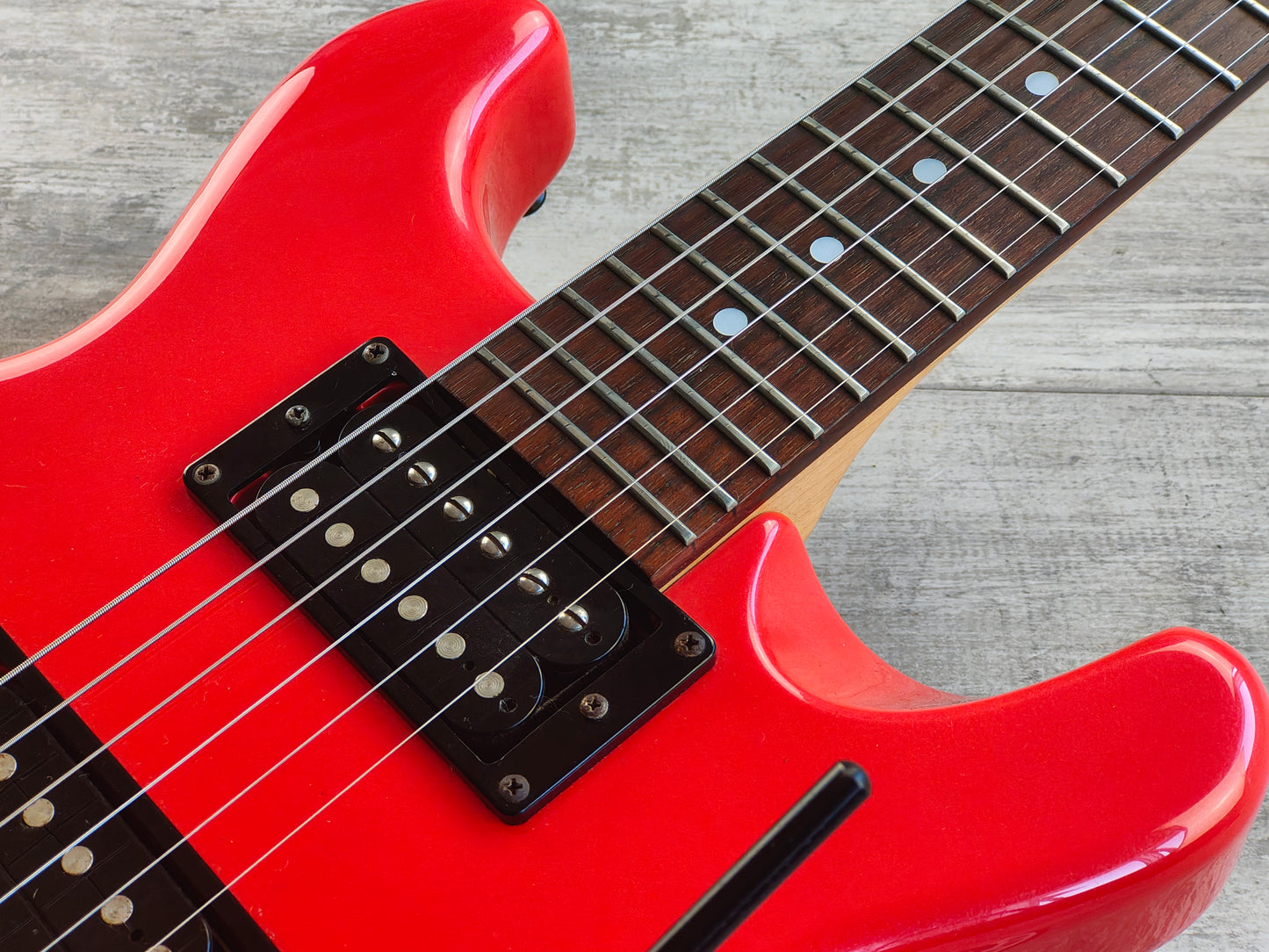 1992 Edwards "Knight α Alpha" Double Cutaway w/Floyd Rose (Bright Red)