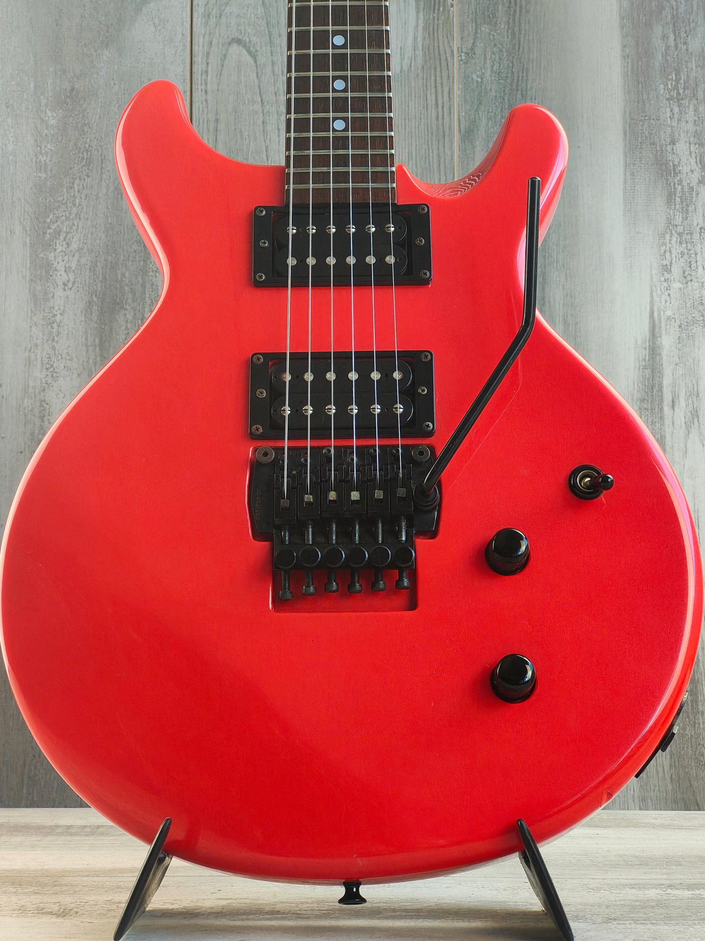 1992 Edwards "Knight α Alpha" Double Cutaway w/Floyd Rose (Bright Red)