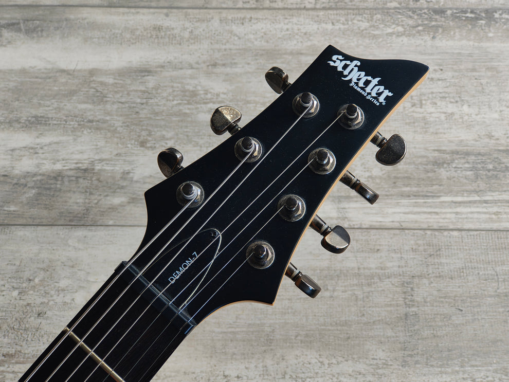 Schecter Demon7 7String Guitar (Aged Black Satin) Cool Old Guitars