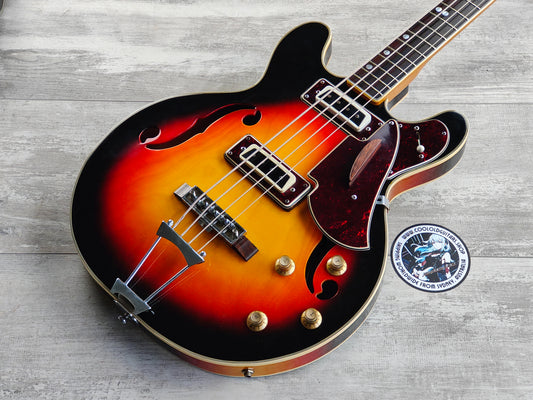 1969 Diamond (by Aria Japan) 5120 Short Scale Hollowbody Bass (Sunburst)