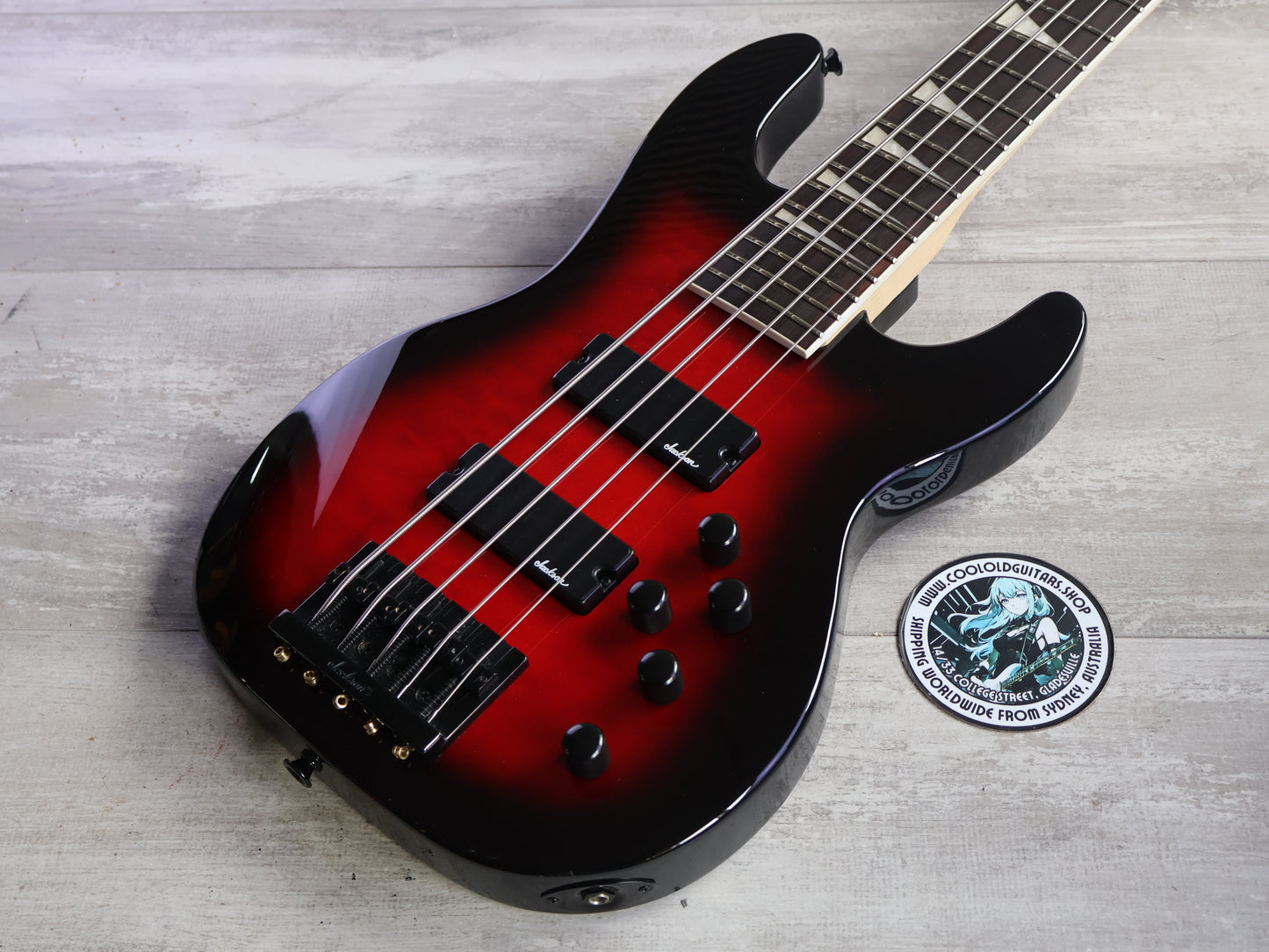 Jackson JS3VQ JS Series Concert 5-String Bass (Transparent Red Burst)