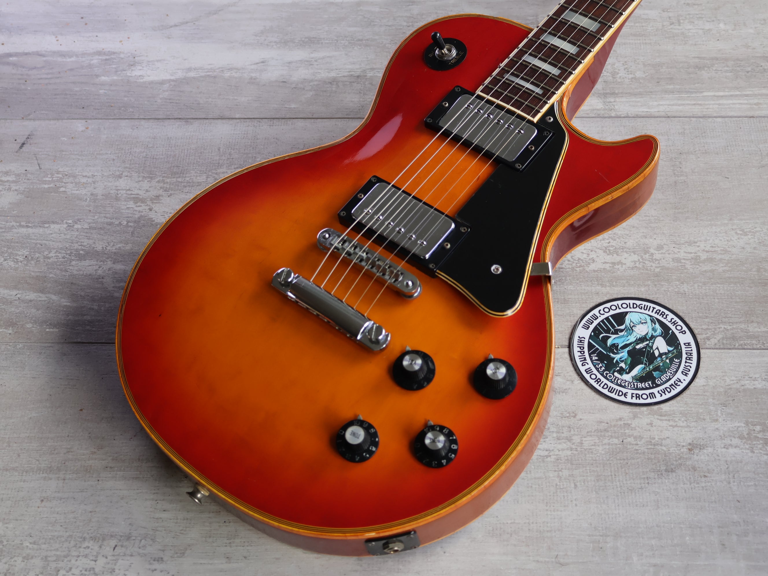 1976 Aria Pro II Japan LC-500 Les Paul Custom (Cherry Sunburst