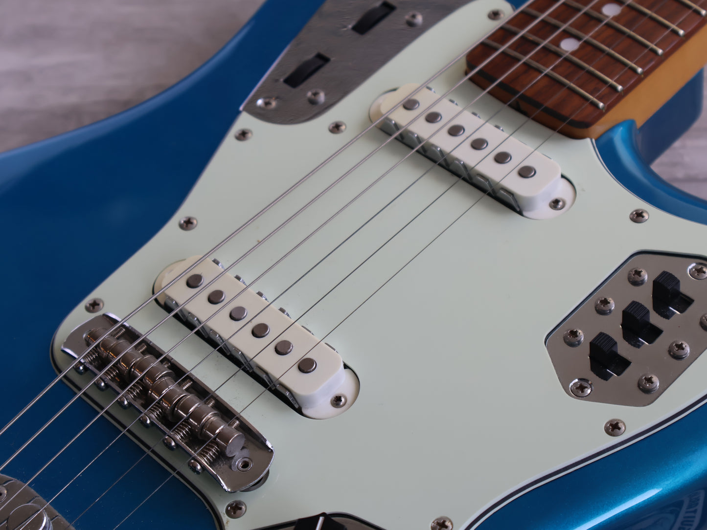 2002 Fender Japan JG66-85 '66 Reissue Jaguar (Lake Placid Blue w/Matching Headstock)