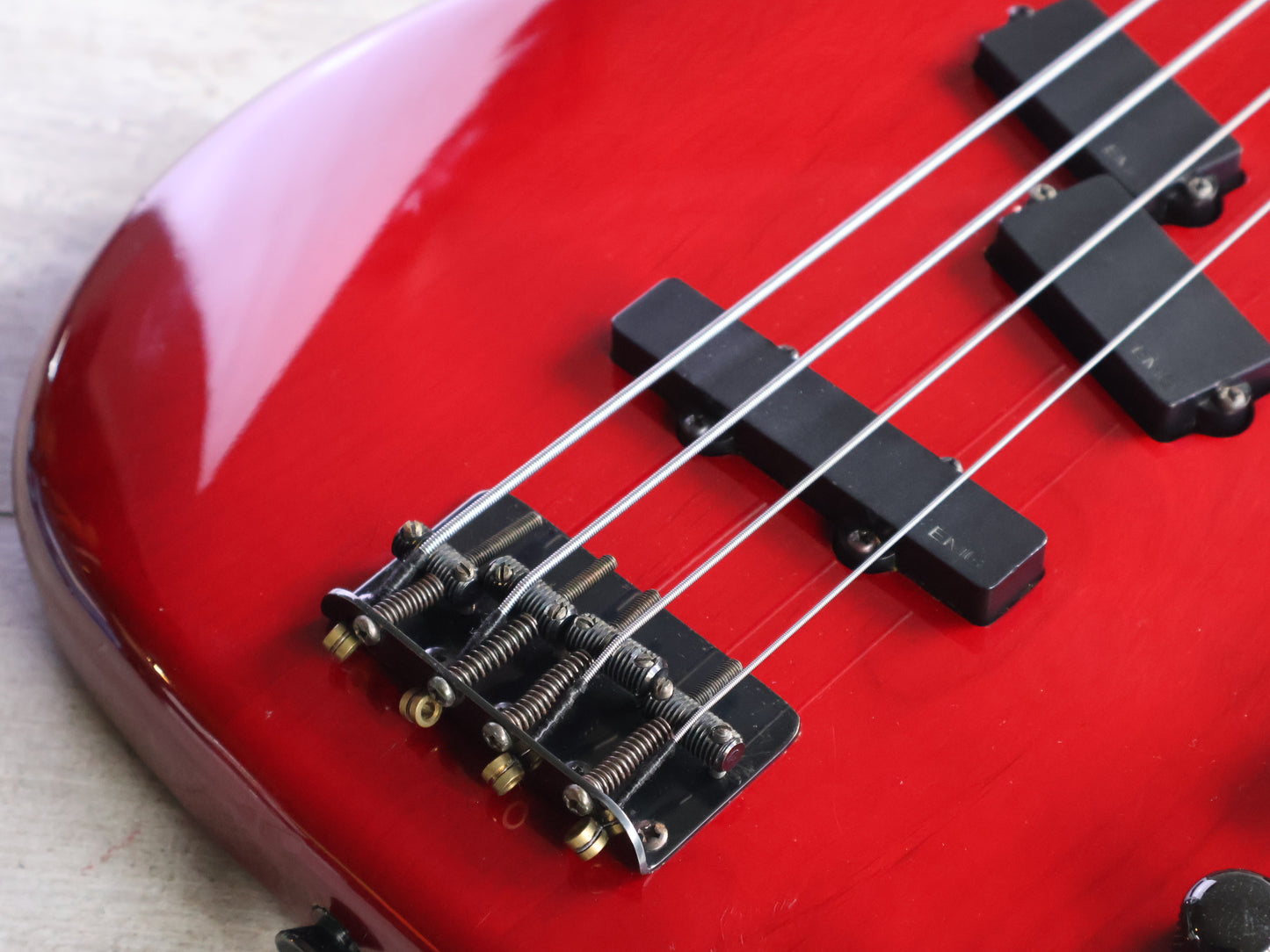 1980's ESP Japan "Oldie Custom Model" Custom Order PJ Precision Bass w/EMG's (Transparent Red)