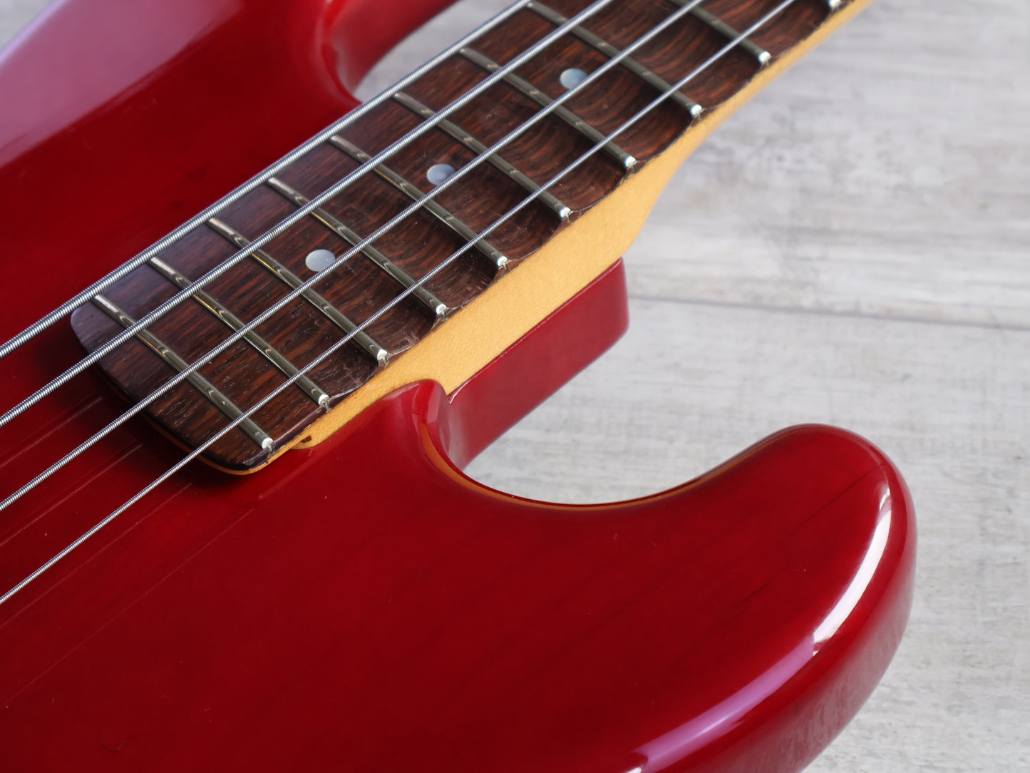 1980's ESP Japan "Oldie Custom Model" Custom Order PJ Precision Bass w/EMG's (Transparent Red)