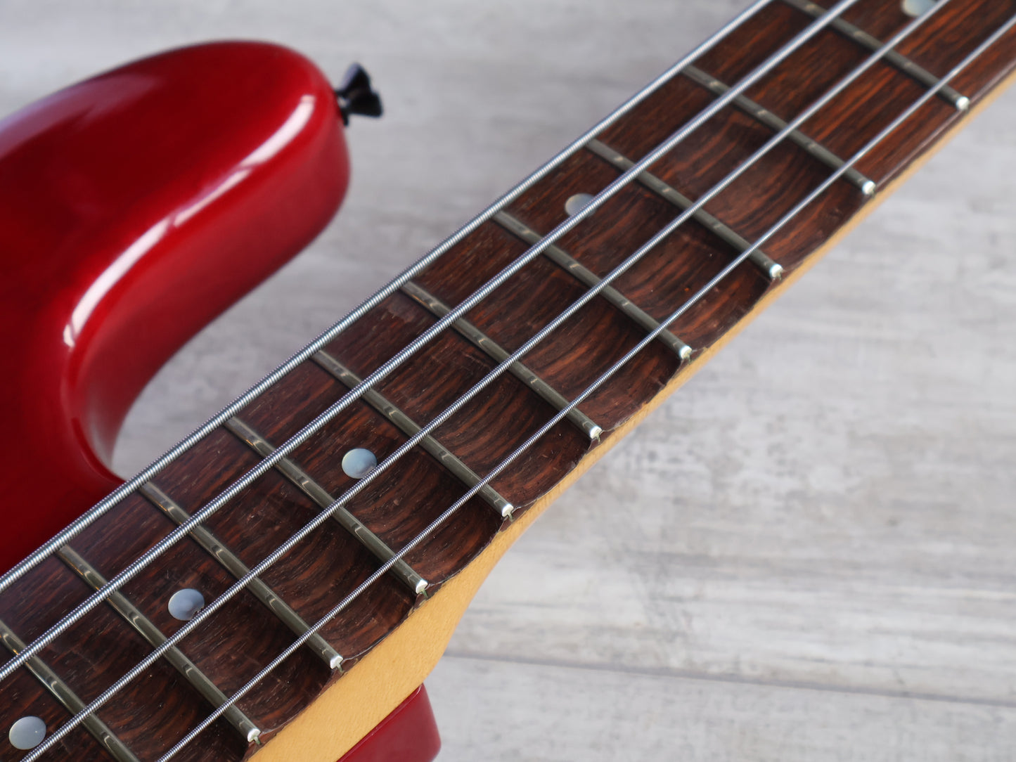 1980's ESP Japan "Oldie Custom Model" Custom Order PJ Precision Bass w/EMG's (Transparent Red)