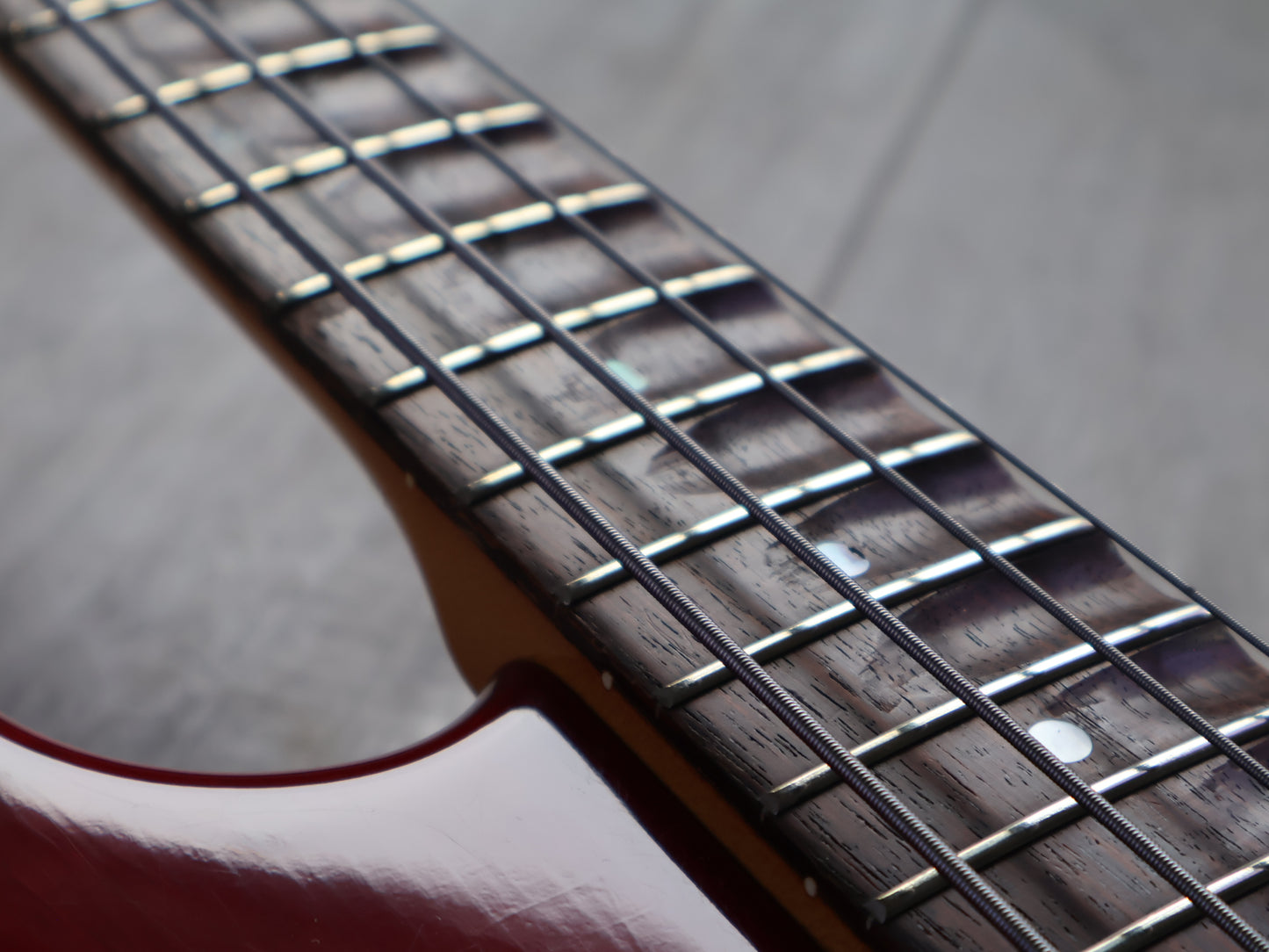 1980's ESP Japan "Oldie Custom Model" Custom Order PJ Precision Bass w/EMG's (Transparent Red)