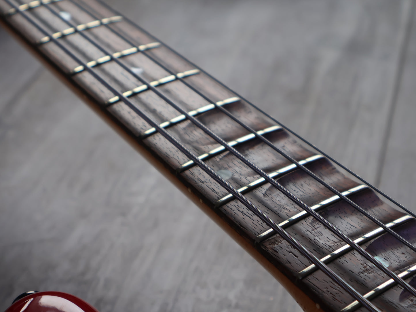 1980's ESP Japan "Oldie Custom Model" Custom Order PJ Precision Bass w/EMG's (Transparent Red)