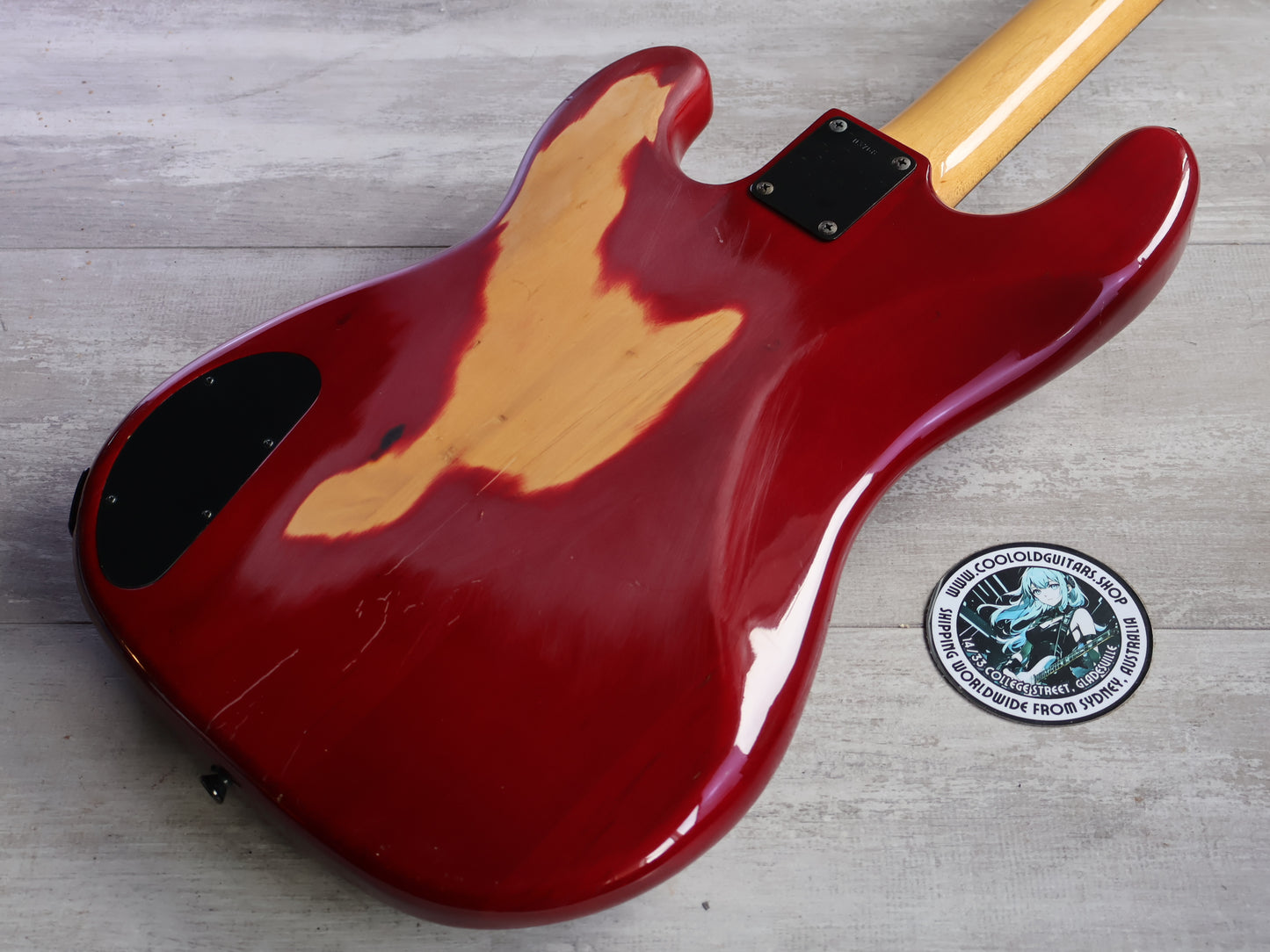 1980's ESP Japan "Oldie Custom Model" Custom Order PJ Precision Bass w/EMG's (Transparent Red)