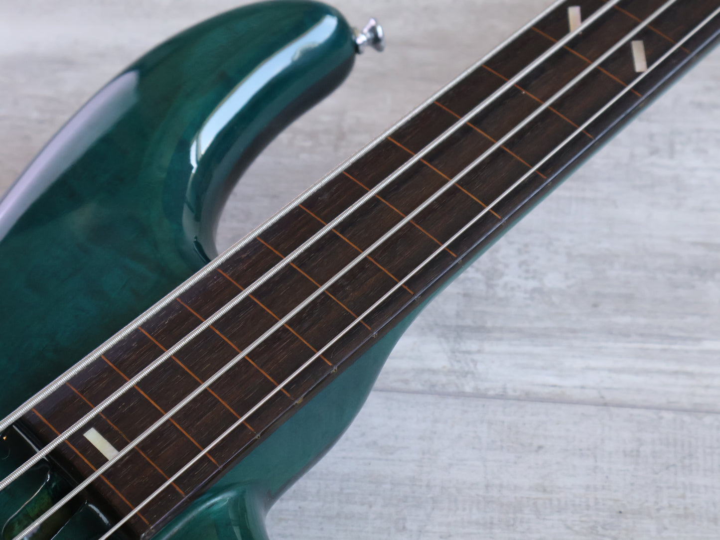 1990's Vestax Japan BV-2 JJ Fretless Bass w/Bartolini's (Transparent Green)