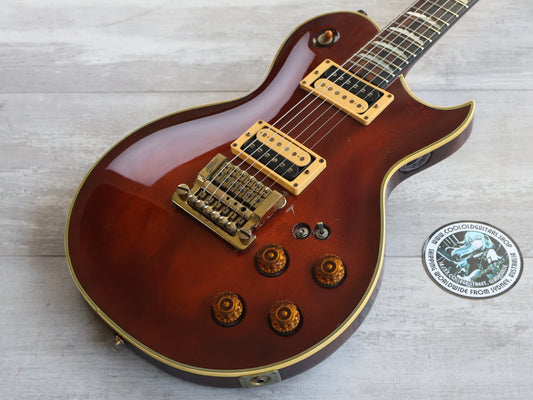 1983 Aria Pro II (Matsumoku) PE-R80KV Single Cutaway w/Kahler (Antique Brown)