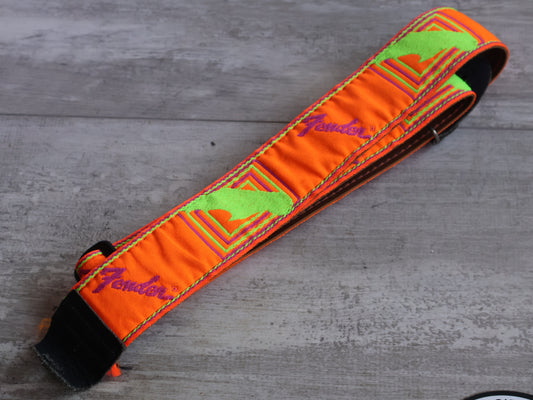 1980's Fender USA Guitar Strap (Neon Orange)