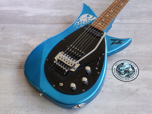 1980's Tokai Japan Talbo Blazing Fire Cast Aluminium Guitar w/LED Inlays (Blue)