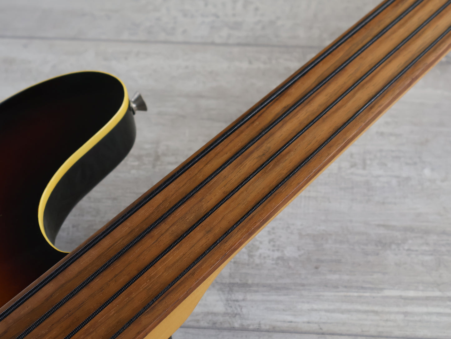 1991 Fender Japan PBAC-100FL Fretless Thinline Electric/Acoustic Precision Bass (Sunburst)