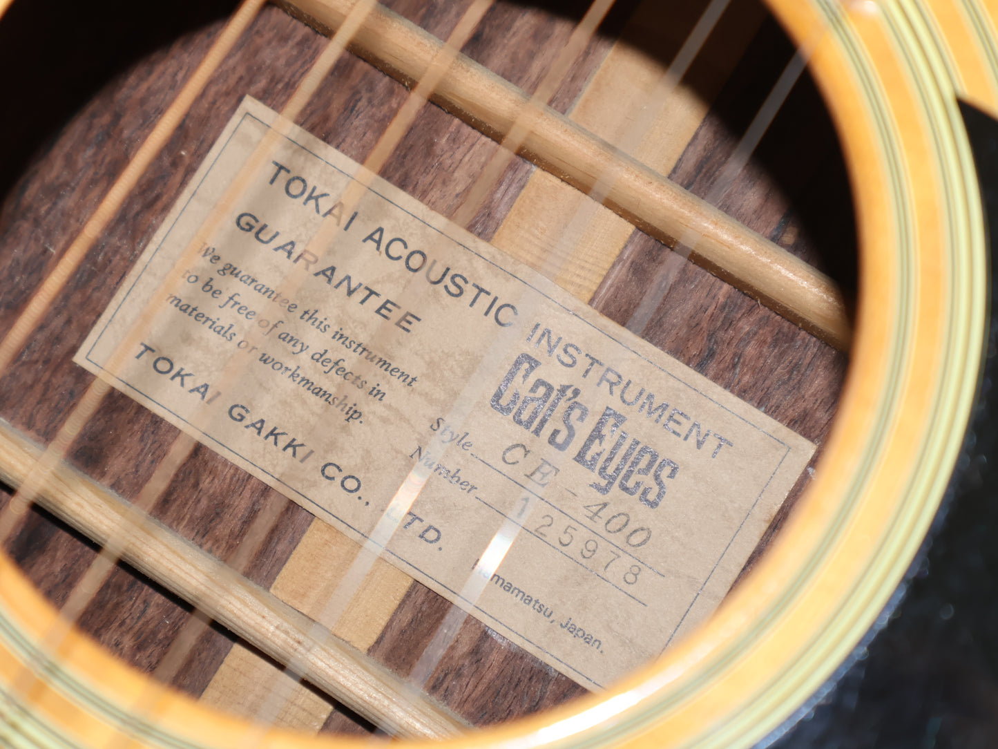 1980's Tokai Cat's Eyes CE-400 Japanese Dreadnought (Natural)