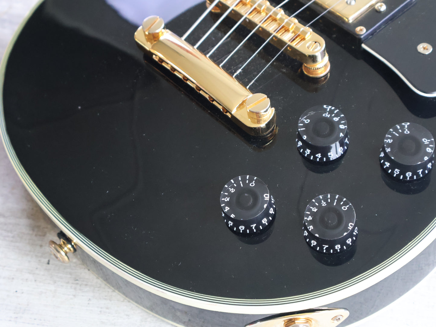 Grassroots (by ESP) G-LPC-MINI Mini Les Paul Custom Travel Guitar (Black)