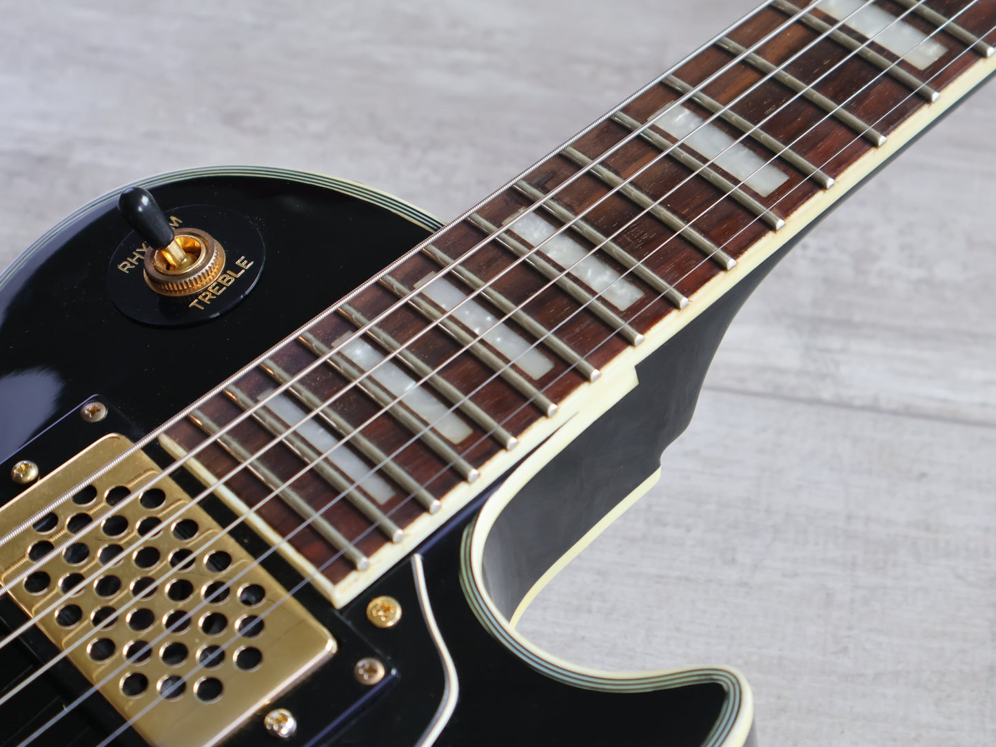 Grassroots (by ESP) G-LPC-MINI Mini Les Paul Custom Travel Guitar (Black)