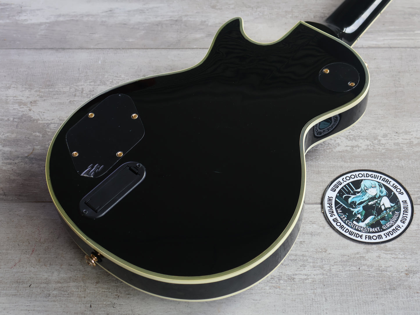Grassroots (by ESP) G-LPC-MINI Mini Les Paul Custom Travel Guitar (Black)
