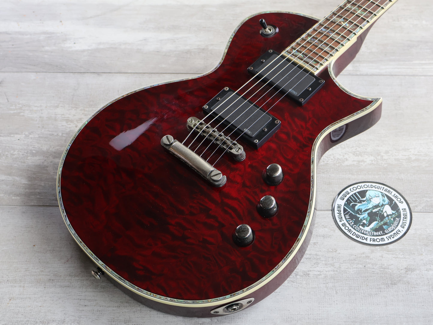 2011 LTD (by ESP) EC-1000 Deluxe Single Cutaway w/EMG's (Black Cherry Red)