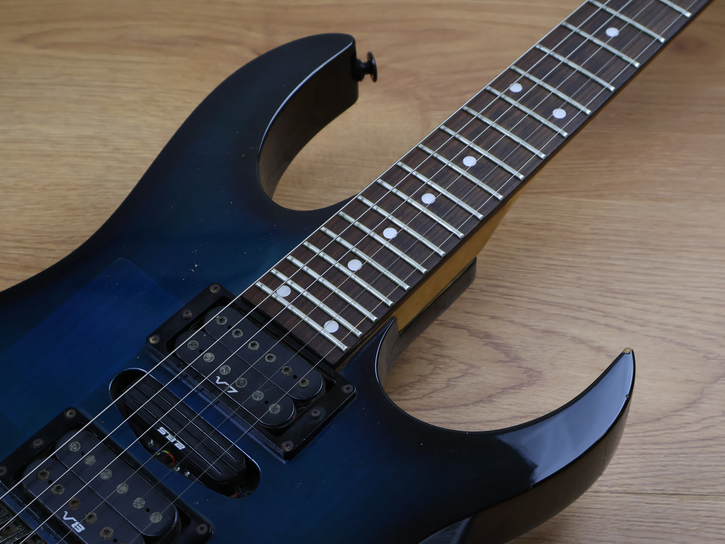 1992 Ibanez Japan RG570FM Superstrat (Transparent Blue)
