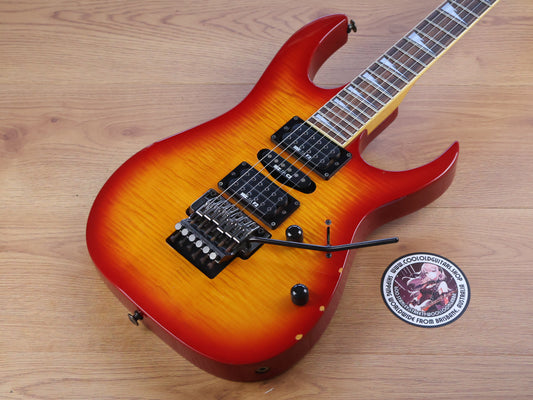1990 Ibanez Japan RG770 FM HSH Superstrat (Cherry Sunburst)