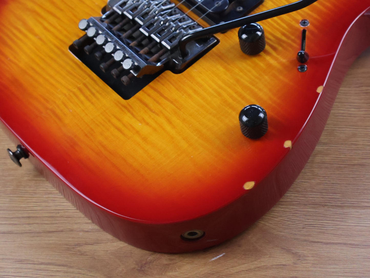 1990 Ibanez Japan RG770 FM HSH Superstrat (Cherry Sunburst)
