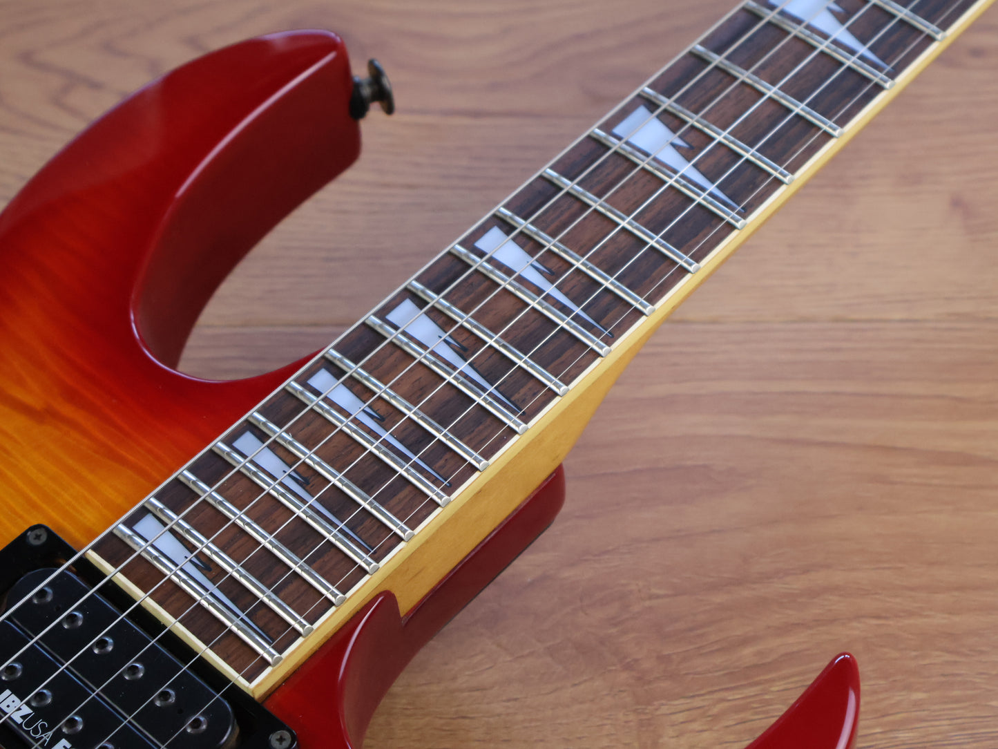 1990 Ibanez Japan RG770 FM HSH Superstrat (Cherry Sunburst)