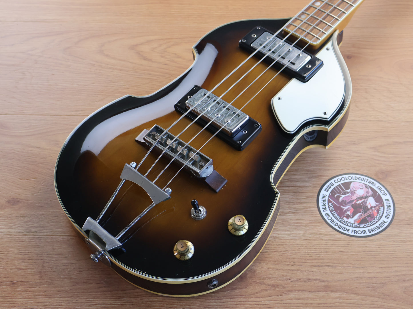 1970's Aria Diamond Japan Violin/Beatle Hollowbody Bass (Sunburst)