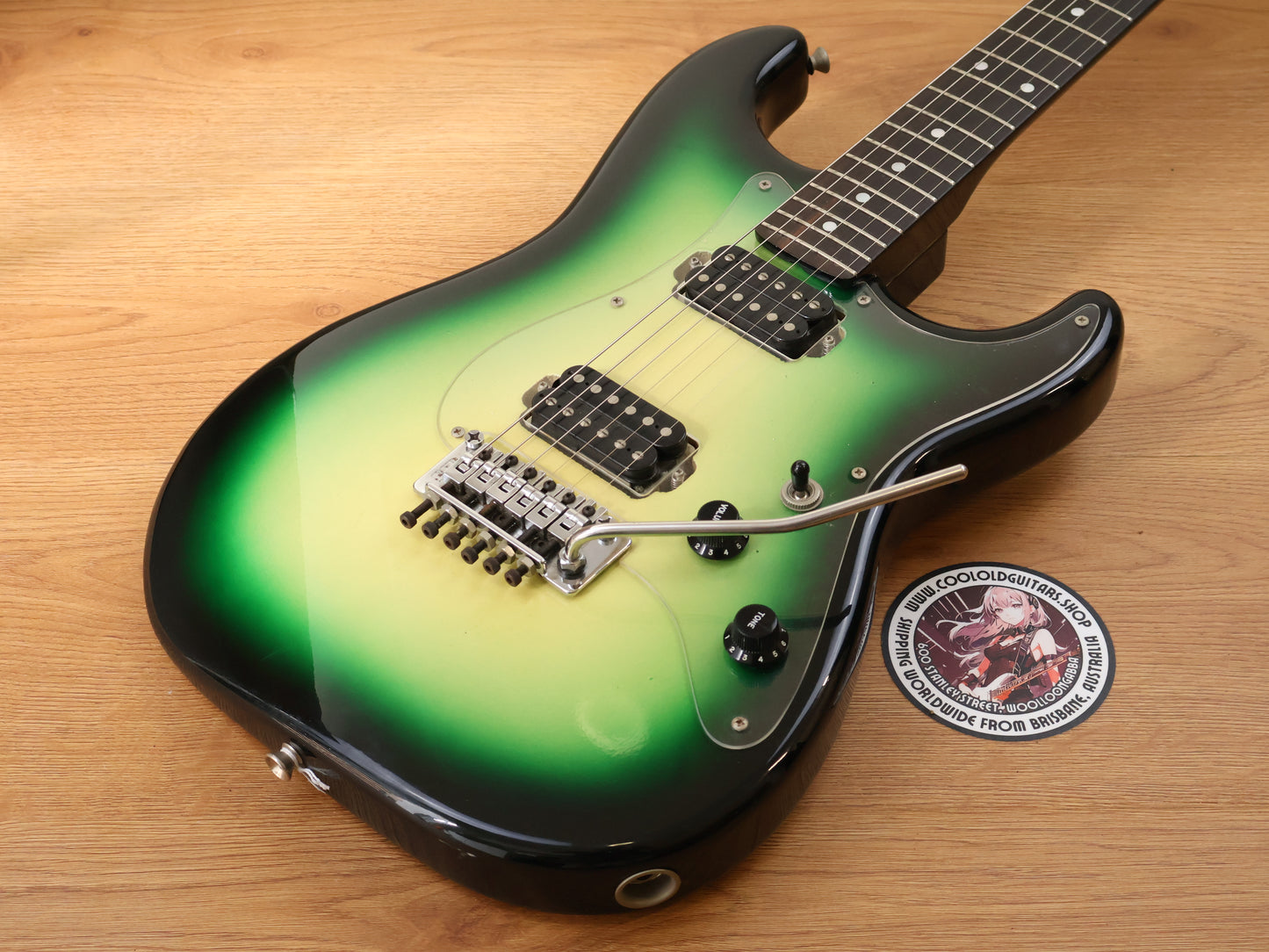 1970's Navigator by ESP Japan HH Stratocaster w/Floyd Rose (Green Burst)