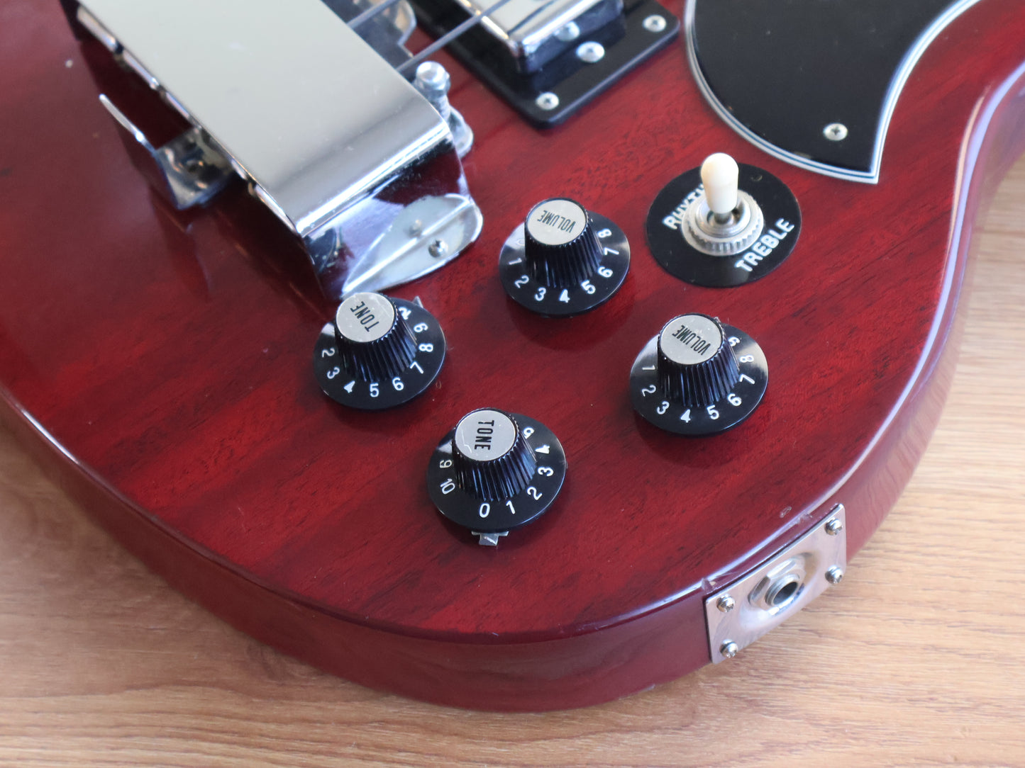 1976 Ganson Japan EB420 SG EB Double Cutaway Bass (Cherry Red)